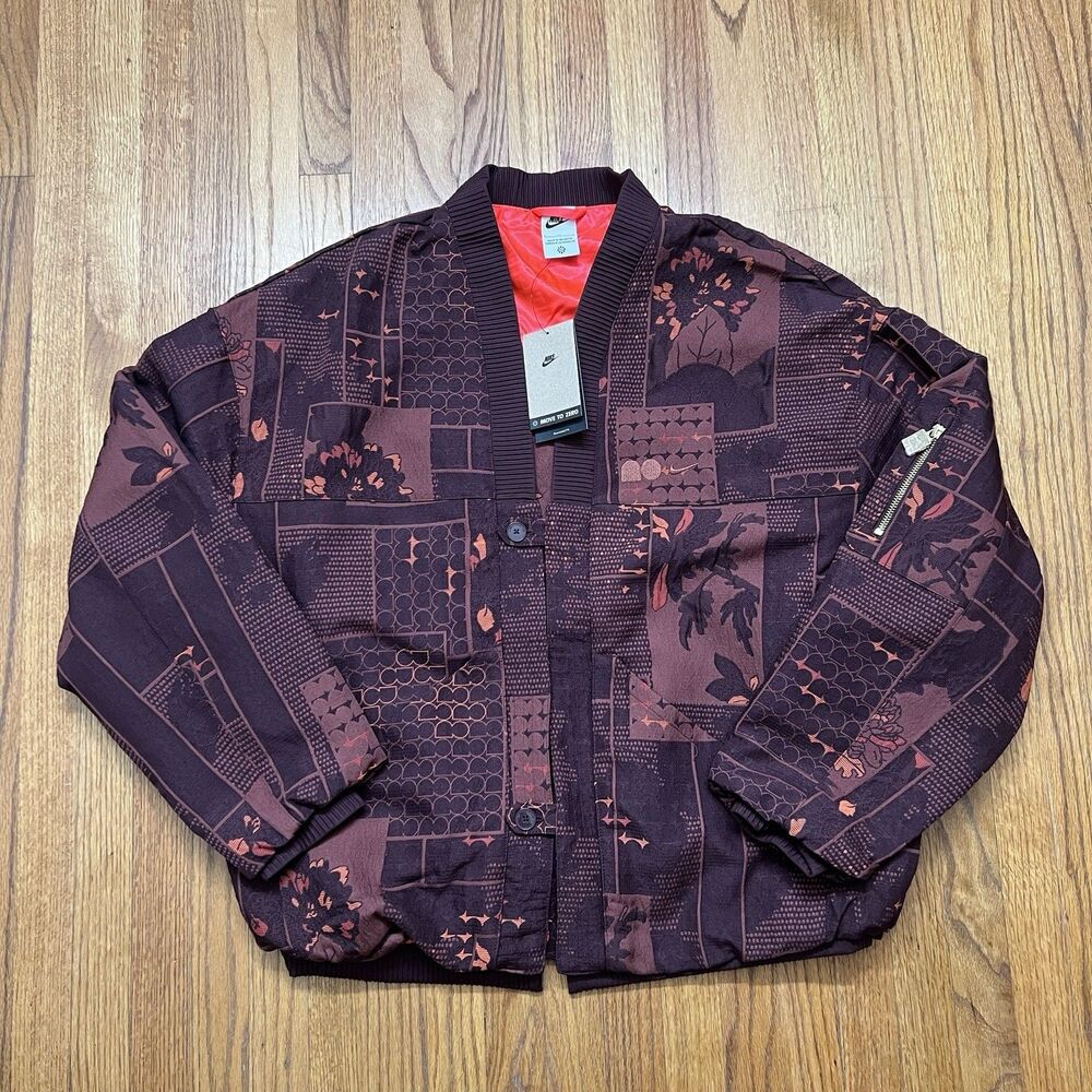 NWT Nike Naomi Osaka Jacquard Jacket Burgundy FV7795-652 Women Size L $300